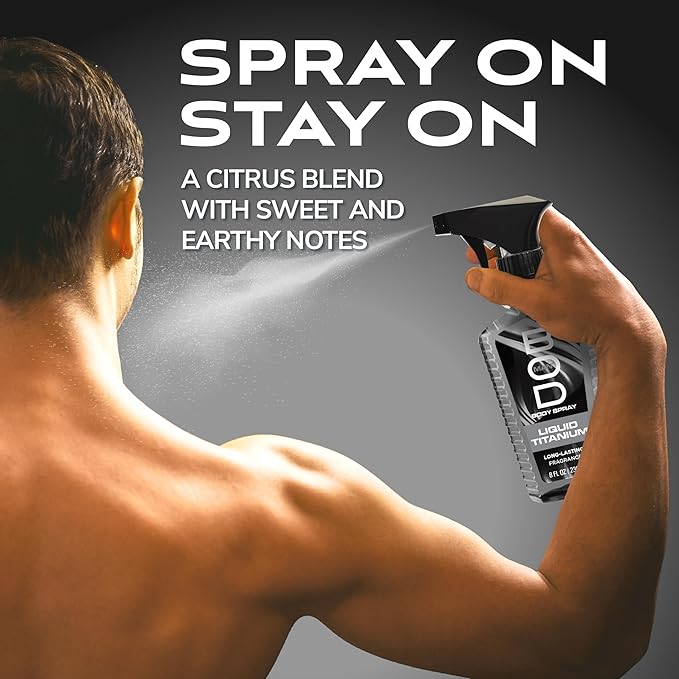 BOD man Liquid Titanium Fragrance Body Spray for Men 8 oz