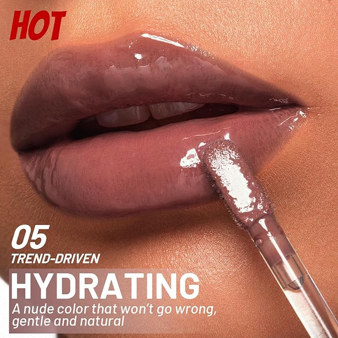 3 Colors Moisturizing Glossy Lip Gloss Lipstick Tint，Korean Long Lasting & Waterproof Lip Stain| Glossy Lip Gloss with Lovely Soft Butter Gloss | Buildable, Blendable, Moisturizing, Non-Sticky