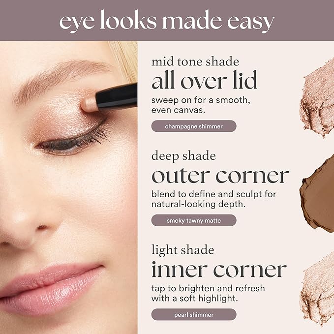 Julep Eyeshadow 101 Cream-to-Powder Waterproof Shadow Stick – Rainstorm Shimmer – Long-Lasting, Crease-Proof, Deep Silver Shimmer Cream Eyeshadow with Built-in Smudger