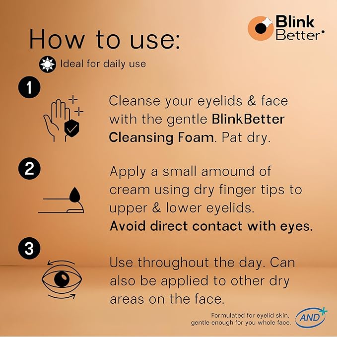 BlinkBetter BetterLids Restore Eyelid Cream – Barrier Support to Hydrate, Soothe & Moisturise Dry, Itchy, Red & Sensitive Eyelids – Lightweight Daily Formula with 3% Oat & Ceramides, 1 fl oz