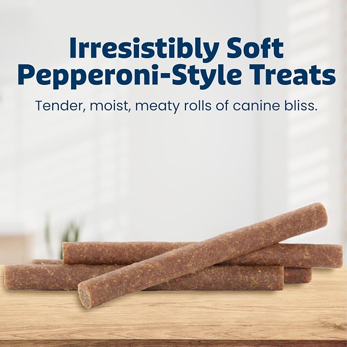 Blue Buffalo Stix Beef Pepperoni-Style Dog Treats, 13 oz | Real Beef #1 Ingredient, Soft & Easy to Tear, Developed by Veterinarians & Nutritionists, Great for Training