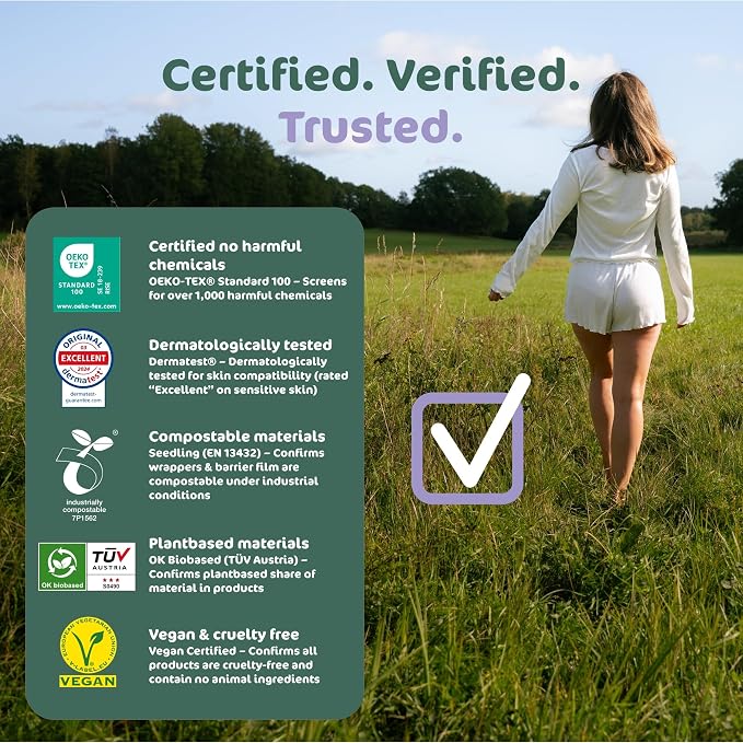 Naty Daily Panty Liners for Women, Large, Wrapped, 28 Count | 100% Organic Cotton top Sheet, Certified Skin-Safe, Thin, Unscented, Absorbent Protection, Comfortable & Breathable