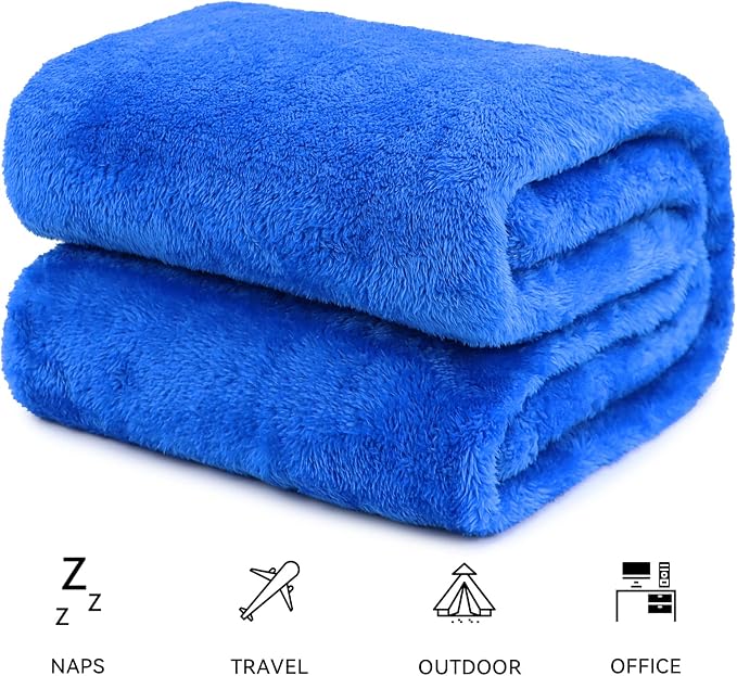obinsm Royal Blue Throw Blanke Soft Fleece Lightweight Blanket for Bed | Warm Plush Blanket for Couch Sofa Travel, Fuzzy Blue Blankets for Women kids Boys Girls 50x70 in