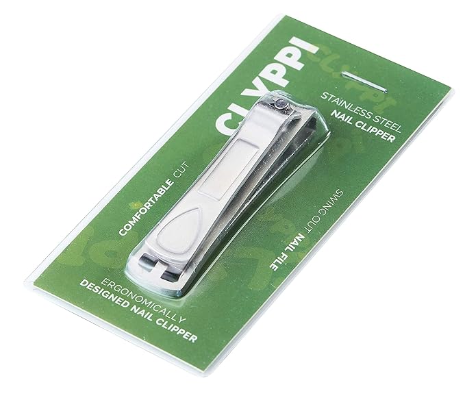 Nail Clippers with Swing Out Nail Cleaner/Nail File - Fingernail Clippers/Toe Nail Clippers. Sharp Stainless Steel with Wide Easy Press Lever