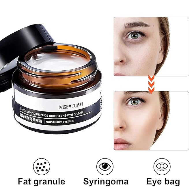Snake Venom Eye Cream, Firming & Anti-Aging Treatment for Under Eye Bags, Dark Circles, Instantly Reduces Puffiness & Wrinkles, 0.5 Oz x 2 Pack