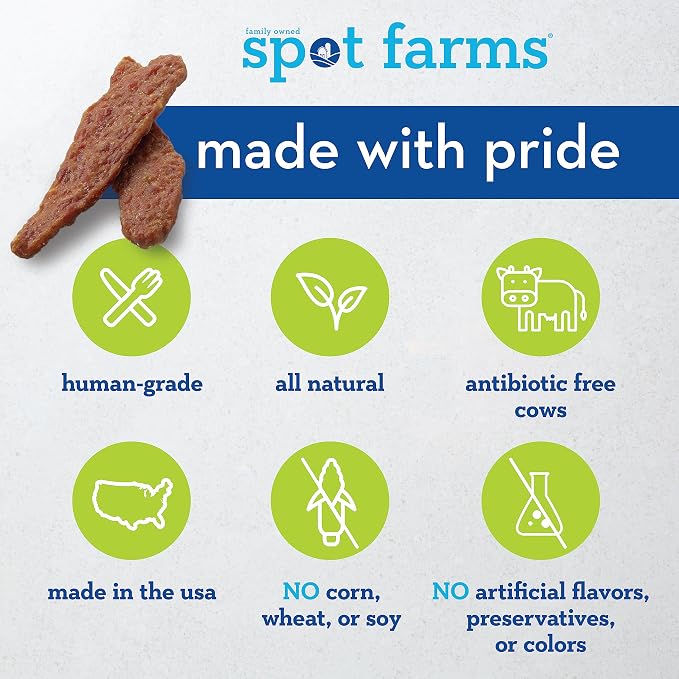 Spot Farms® Beef Tenders Dog Treat 10 oz | Human Grade, No corn, No wheat, No soy, Glycerin Free, Made in the USA