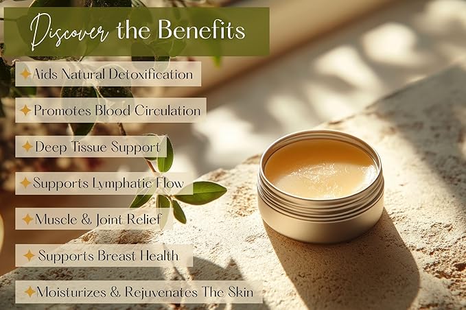 Poke Root & Castor Oil Salve -1oz- Cysts, Boils, Fibroids, Swollen Lymph Nodes, Breast & Joint - Vegan Lymphatic Support Massage Balm - Natural Deep Tissue Relief Ointment Handmade in The USA