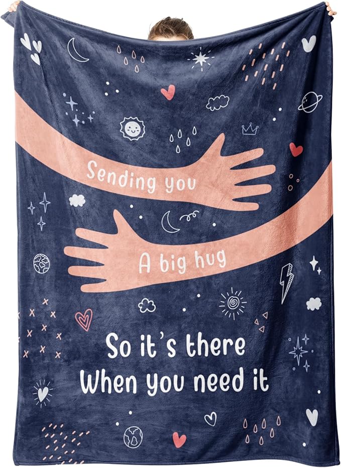 Get Well Gifts for Women Men, Hug/Healing Blanket | Thinking of You/Cancer Care/Sympathy/After Surgery Gifts for Friends, Sister, Coworker, Soft Throw Blankets 50'' x 60''