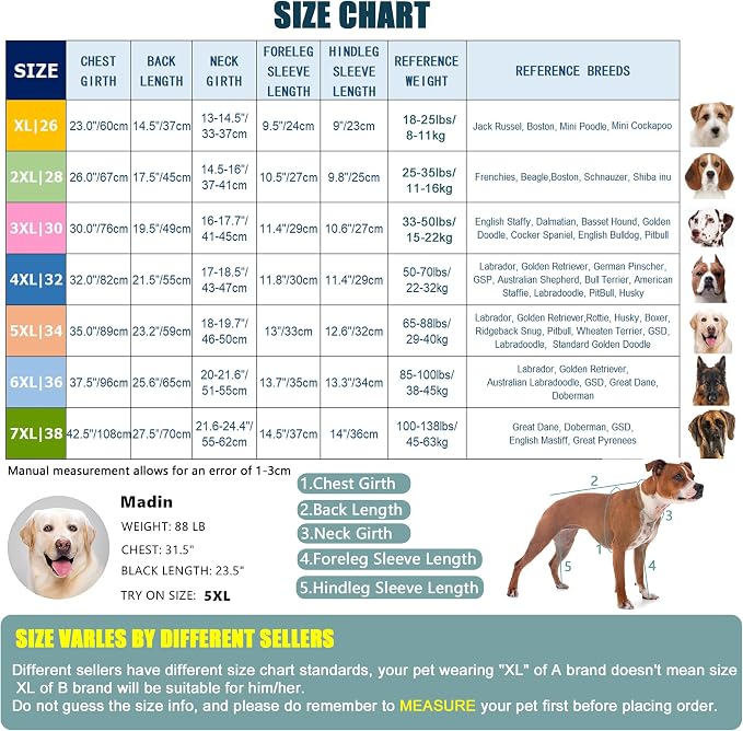 Dog Sun Protection Cooling Suit UPF 50+, Quick-Dry Breathable Jumpsuit for Large & Medium Dogs, Outdoor Dirt-Resistant Shedding Control Pet Apparel (Chartreuse, 7X-Large)