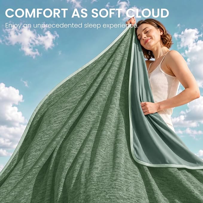 Cooling Blanket for Night Sweats Absorbs Heat to Keep Adults, Children Cool on Warm Nights, Q-Max 0.5 Cooling Blankets for Hot Sleepers, Ultra-Cool Lightweight Sofa Throw Blanket (50"x70") | Absorbs Heat Cold Summer Blanket for Night Sweats & Menopause...