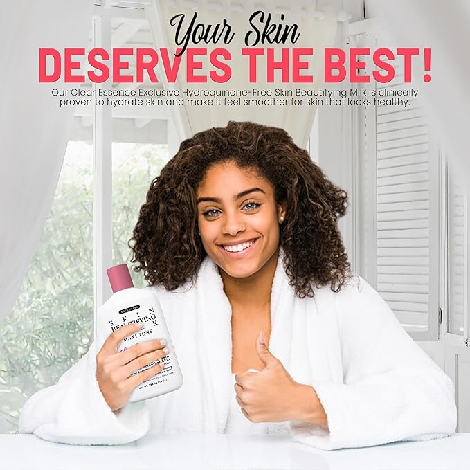 Clear Essence Exclusive Skin Beautifying Milk Hydroquinone-Free Maxi-tone Lotion - Skin Lotion for Hydrating Dry Skin - Hydrating Lotion to Hydrate Skin with Shine - (10.0 Oz.)