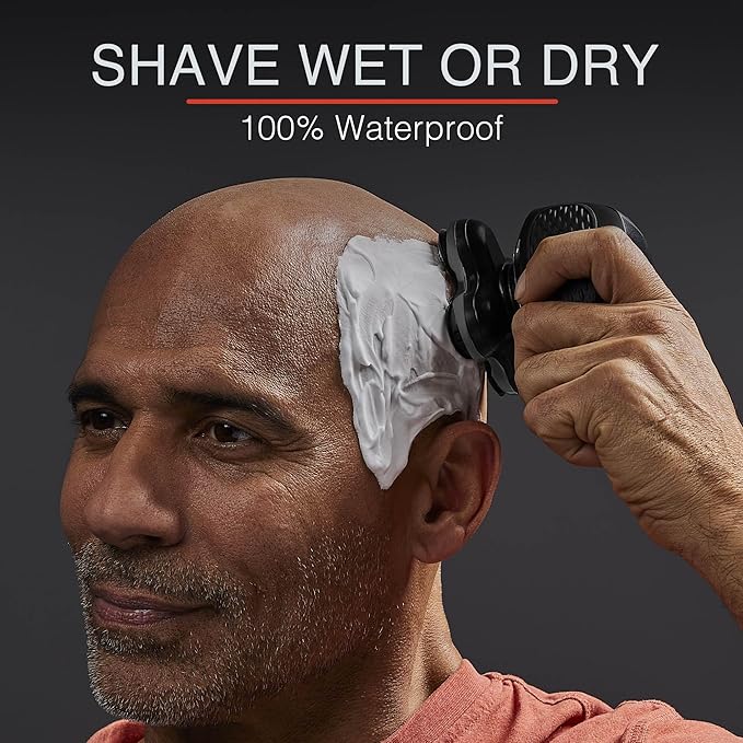 Remington XR7000 Balder Pro Rotary Shaver Rechargeable Waterproof Electric Razor for Men Cordless Lithium Power 5 Dual Track Flexing Heads and Pop-Up Trimmer Black