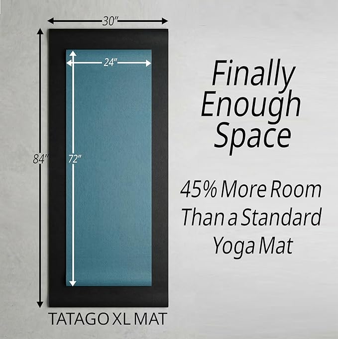 Tatago Extra Thick Yoga Mat Wide & XL-Our 10mm Extra Large Yoga Mat Thick Extra Wide And Long For Total Joint Cushioning. A Large Exercise Mat Thick And Perfect For Home Workout Pilates Or Studio.