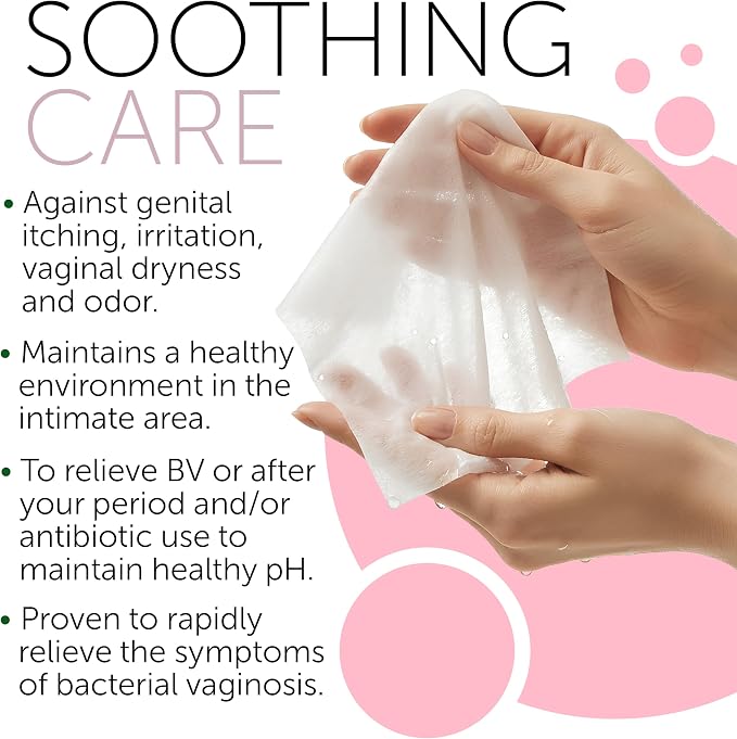 Bacterial Vaginosis Feminine Wipes for Odor, Itching, Burning & Discharge | Vaginal Wipes Helps with Vaginal Microbiota Imbalance | Intimate Health & Hygiene | 48 each Pack of 4 (192)