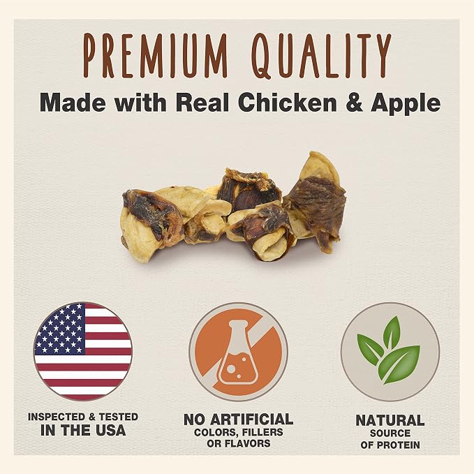 Cadet Gourmet Chicken & Apple Wrapped Biscuits Dog Treats, 28 oz | Made with real chicken & apple, dog treats wraps, crunchy healthy dog treats, great for training, for small & large breeds