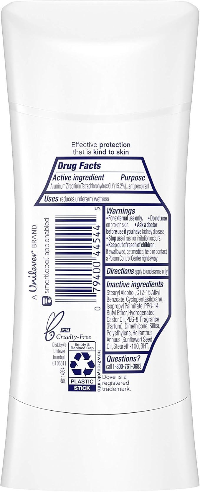 Dove Advanced Care Antiperspirant Deodorant Stick for Women, Original Clean, for 48 Hour Protection And Soft And Comfortable Underarms, 2.6 oz