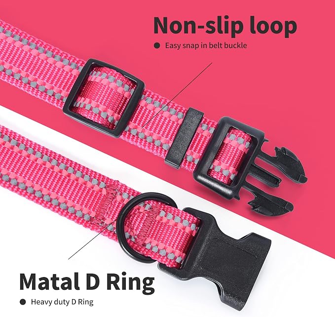 Mile High Life Reflective Dog Collar, Adjustable Lightweight Quick Release