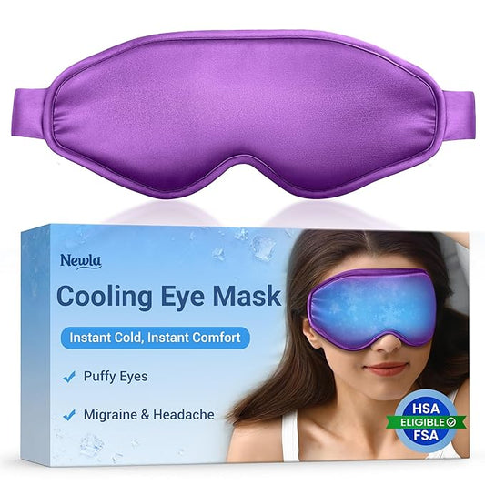 Cooling Eye Mask for Puffy Eyes: Fsa Eligible Items Hsa, Ice Eye Pack for Migraine After Surgery Relief - Reuable Cold Compress for Headache Puffiness - Comfortable Perfect Fit Gel Sleep Mask