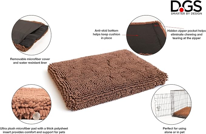 Dog Gone Smart Pet Products Dirty Dog Microfiber Cushion Pad - Brown