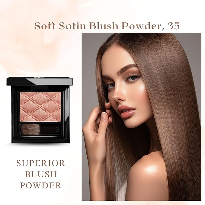 GA-DE Idyllic Soft Satin Blush Powder, 35 - Makeup Powder for Cheeks - Silky Color, Buildable Texture, Sheer to Dramatically Flushed Look - 0.28 oz