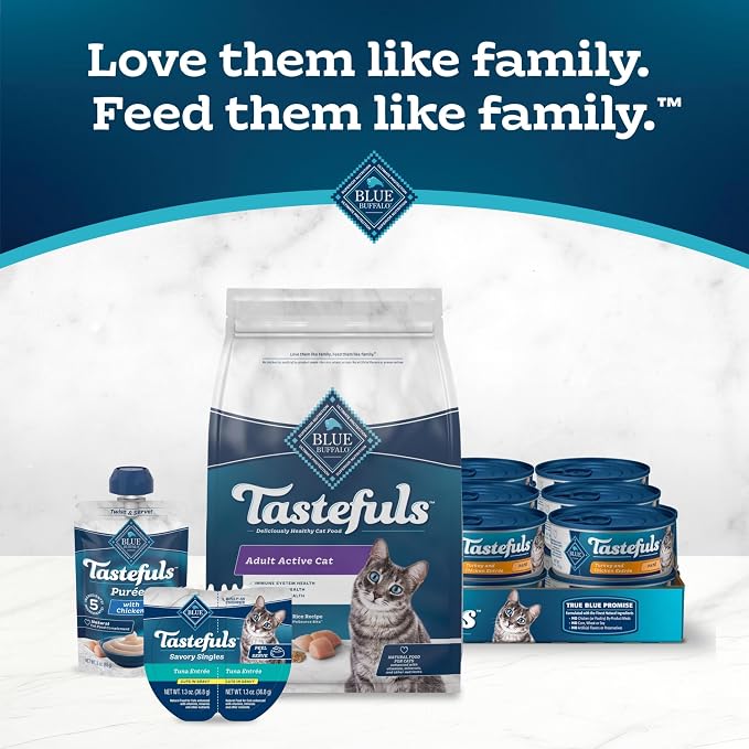 Blue Buffalo Tastefuls Chicken & Brown Rice Active Dry Cat Food, 7 lb | Chicken & Brown Rice Recipe, Antioxidant-Rich LifeSource Bits, No Corn, Wheat, or Soy
