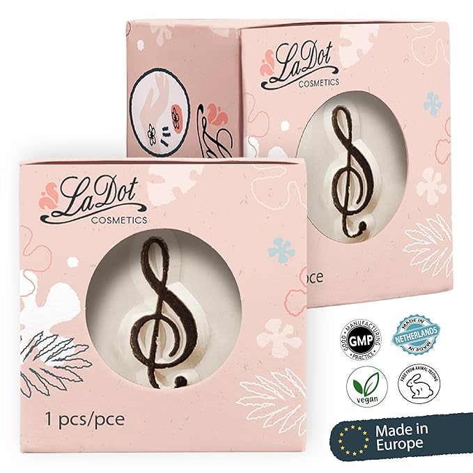 LaDot Temporary Tattoo Stamp– Easy-to-Use Reusable Ceramic Skin Stamp for Creating Custom Temporary Tattoos – Fun Body Art Tool for Parties, Events, and Festivals (Treble Clef, Small)