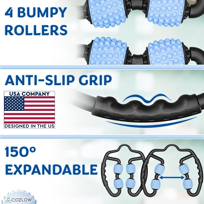 COZLOW Dual Sided Muscle Roller - Cellulite Massager for Arms and Legs - Flexible Massage Tool - Effective Sculpting Massage for Thighs, Butt