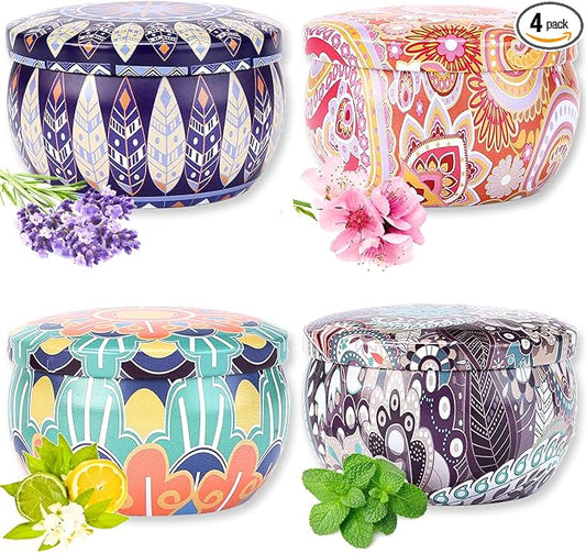 4 Pack Aromatherapy Candles Long-Lasting Fragrance Soy Wax Aromatherapy Candles, Suitable for Home Use, Yoga, Bathing, Mother's Day, Christmas, Festivals to Create Atmosphere (4Pack-Classic A)