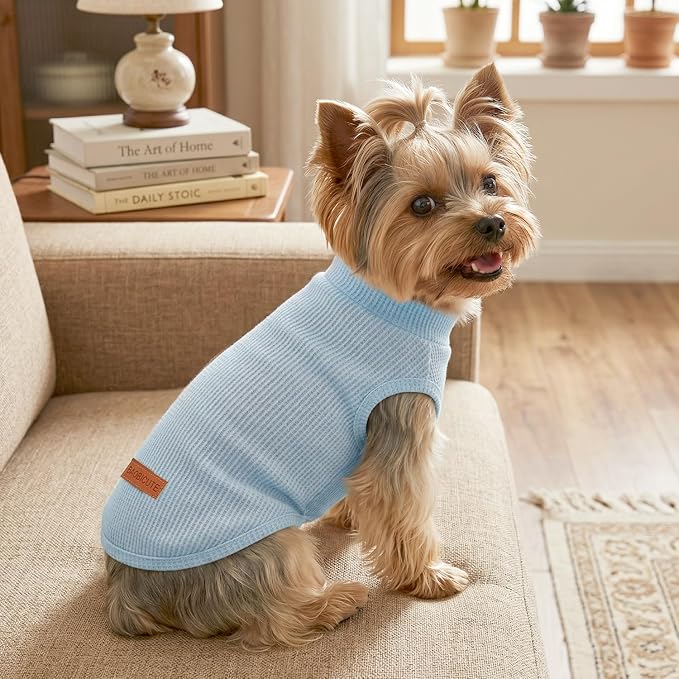 3Pack Dog Shirts Lightweight Waffle Dog Shirt for Small Dogs Sleeveless Dog Shirt for Small Medium Boy Girl Dogs Cozy & Breathable Pet Vest