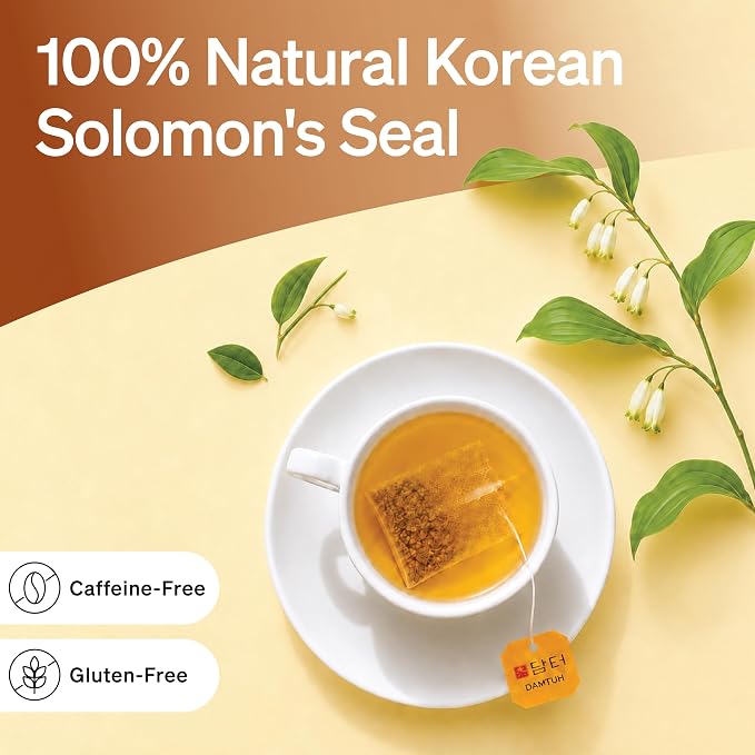 Damtuh Solomon’s Seal Tea – Roasted Herbal Tea, Smooth & Caffeine-Free, 40 Tea Bags (1.5g each)