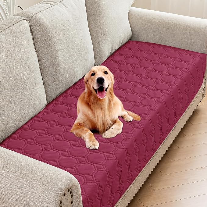 ZNSAYOTX Ultimate Cozy Blankets (30"x70") 100% Waterproof Sofa Mat Blanket for Dog Pets, Bed Couch Protector with Non-Slip Back Washable Durable, Pee Scratch Proof Easy to Clean (Wine Red)