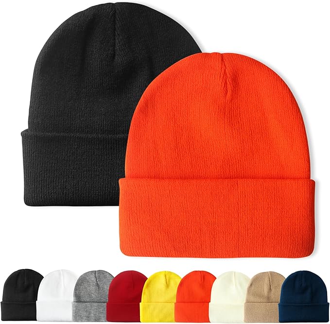 PFFY Unisex Beanie Hats for Men Women Knit Winter Beanies