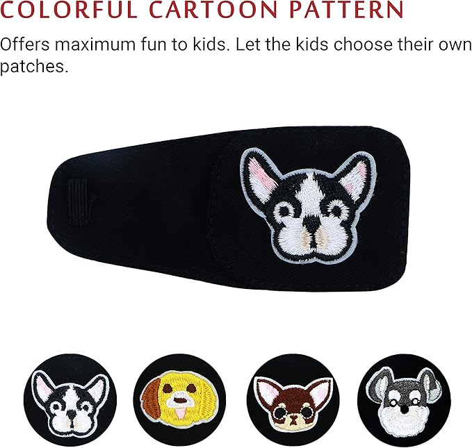 Astropic Cotton & Silk Eye Patch for Kids Glasses (Right Eye, Bulldog)