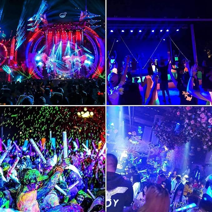 600W 4 Pack LED Black Light,395nm to 405nm LED UV Blacklight, IP66 Waterproof Black Flood Light Outdoor with Plug and SwitchNeon Glow for Glow Party, Halloween, Fluorescent Poster, Body Paint