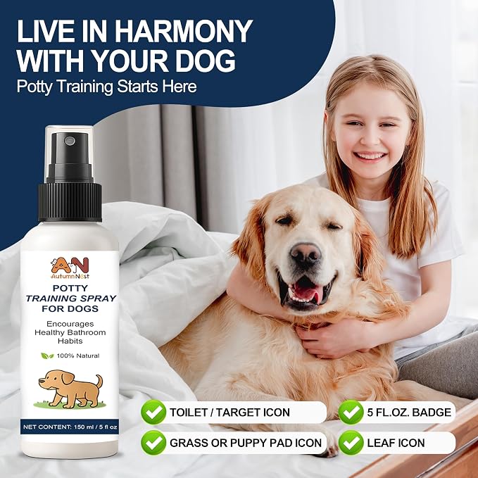 Potty Training Spray for Dogs, 5 fl oz /150ml Dog Pee Training Aid | Helps Guide Puppies & Adults Dogs to Pee Pads or Designated Areas, Safe Plant-Based Attractant for Indoor & Outdoor Use