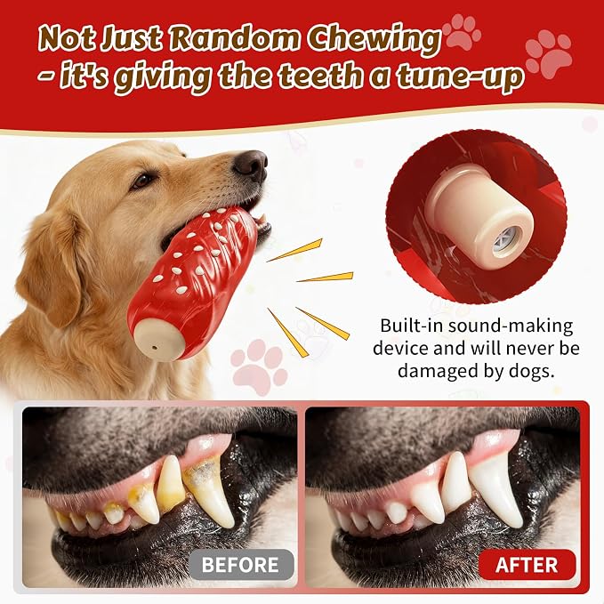 Tough Dog Chew Toys Indestructible Squeaky Toys for Aggressive Chewers Outdoor Swimming Interactive Tough Chew Toys for Medium and Large Dogs