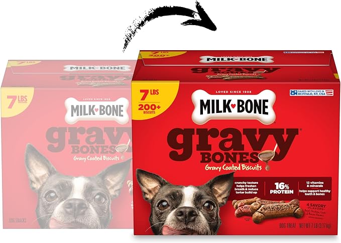 Milk-Bone GravyBones Dog Biscuits, Small Dog Treats, 7 lb. (Pack of 2)