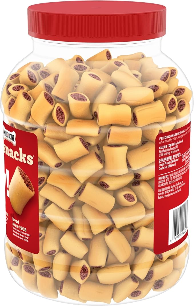 Milk-Bone MaroSnacks Small Dog Treats with Bone Marrow, 40 Ounce Container (Pack of 6)