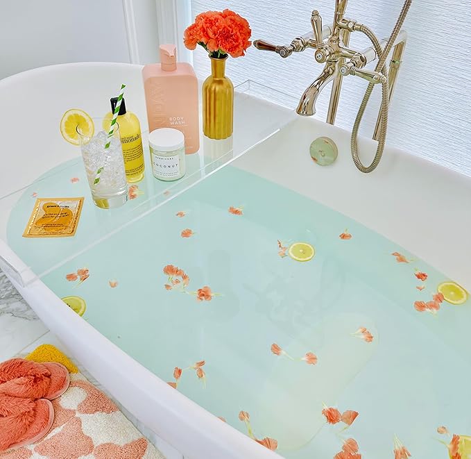 Bath Bean Luxury Body Stopper, Anti-Slip Spa Accessory, Holds Reclined Position in Bath, Bathe Comfortably Hands Free, and Keep Your Hair Dry. Recline, Relax, Stay Put