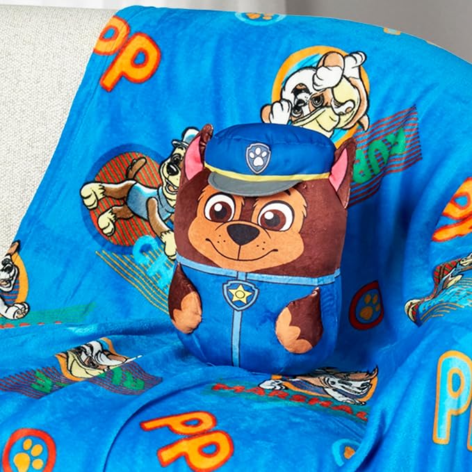 Northwest Paw Patrol Pup Time Hugger Pillow & Silk Touch Throw Blanket Set, Stuffed Animal, 50x60 inches and 11 inch Plushie