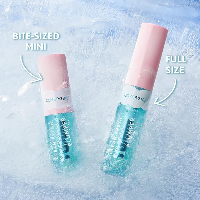 COVERGIRL Clean Fresh Yummy Gloss Plumper Bite-Sized Minis Kit - Minter is Coming & Freeze the Day - 0.16 fl oz each