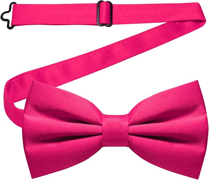 JEMYGINS Solid Color Pre-tied Bow Tie Adjustable Bowtie for Men