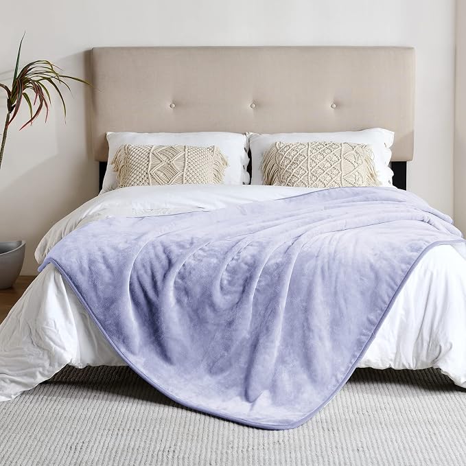 Soft Waterproof Blanket for Bed Couch Sofa, Lilac, 60x80 inches | Liquid Pee Proof Pet Blanket for Dog Puppy Cat, Reversible Sherpa Fleece Blanket for Couch Cover, Furniture Protector