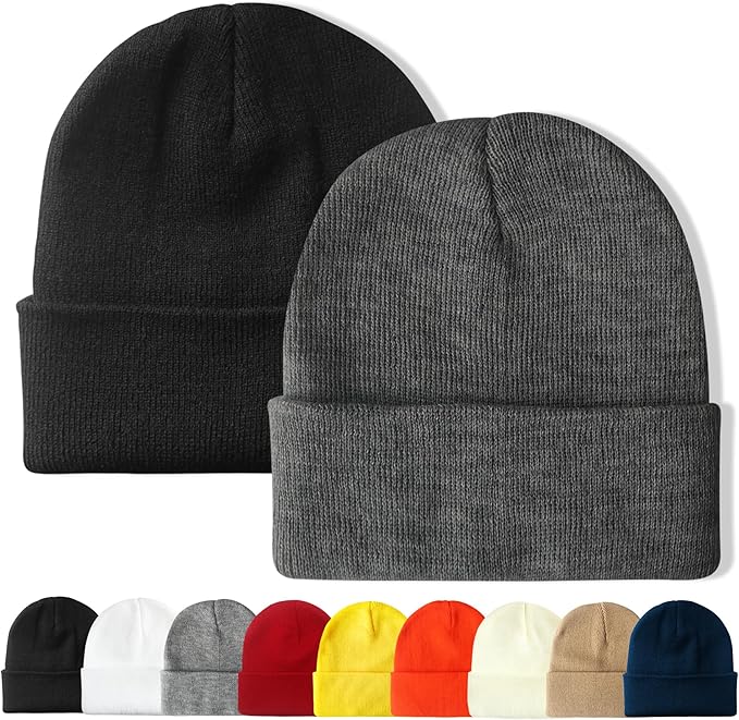 PFFY Unisex Beanie Hats for Men Women Knit Winter Beanies