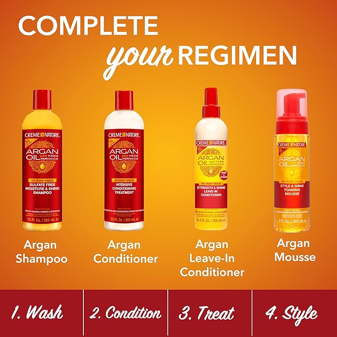 Creme of Nature Perfect Edges™ Firm Hold Edge Control Gel, 24-Hour Hold, Non-Flaking, Frizz Control, Sleek Hair Gel, Argan Oil Edge Styler, 2.25 oz