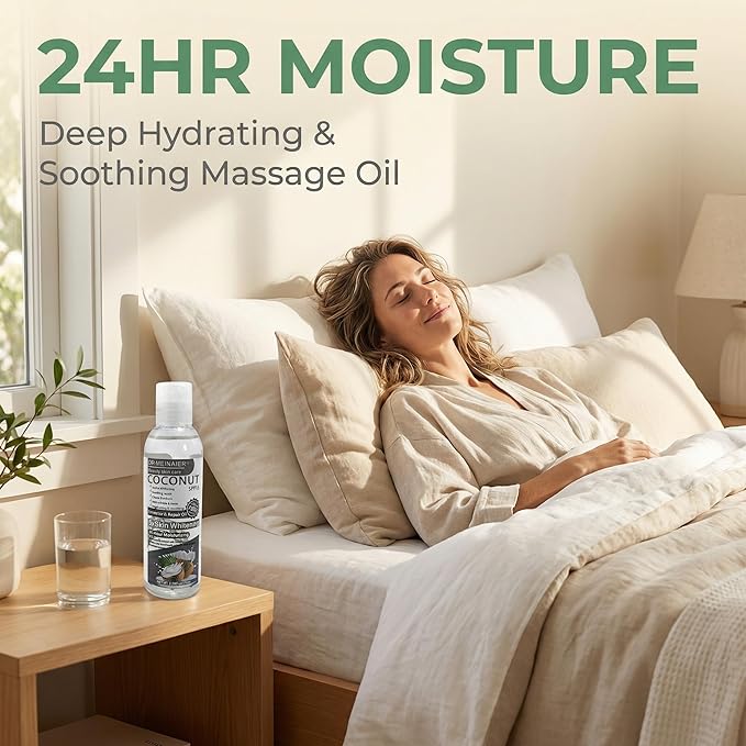 Coconut Oil for Skin & Hair Care Repair Oil with SPF 15 UV Protection Moisturizing Glowing for Dry Skin Frizzy Damaged Hair Massage Oil with Vitamin E Avocado Jojoba Oil 118ml/3.99fl.oz Elitzia