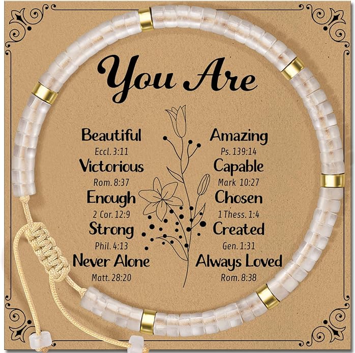 Inspirational Gifts Bracelets for Women: Valentines Mothers Day Birthday Gifts for Women Friends Sister Mom - Healing Natural Stone Beads Bracelets Thinking of you Get Well Soon Gift for Women