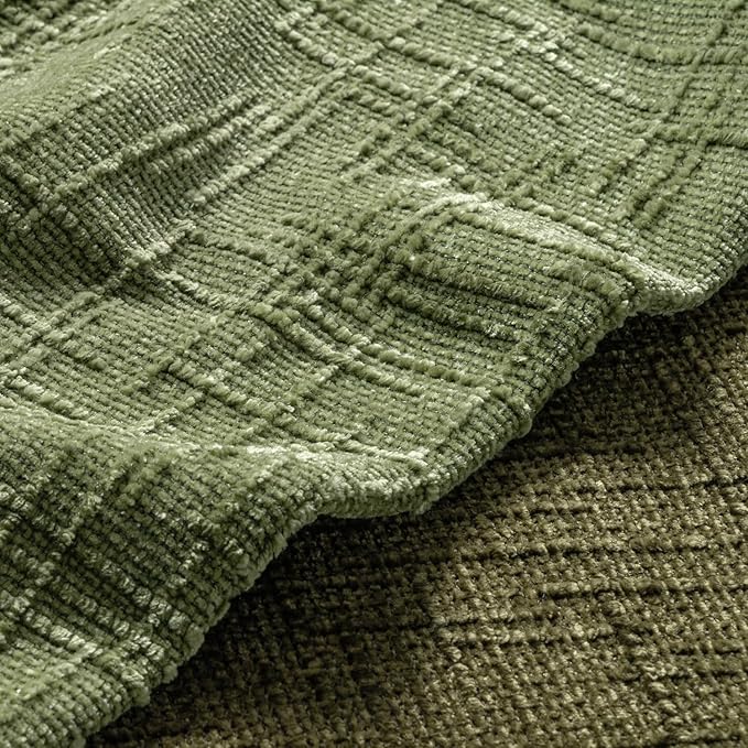 MIULEE Chenille Textured Throw Pillow Covers Sage Green 20x20 Set of 2 | Slubby Decorative Pillows, Boho Farmhouse Home Decor, Modern Neutral Cushion Covers for Couch Sofa Bed Living Room