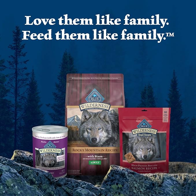 Blue Buffalo Wilderness Rocky Mountain Recipe Bison Dry Dog Food, 22 lb | 31g Protein, Real Bison #1 Ingredient, Wholesome Grains, Antioxidant-Rich Fruits & Veggies, High Protein to Fuel Adventures