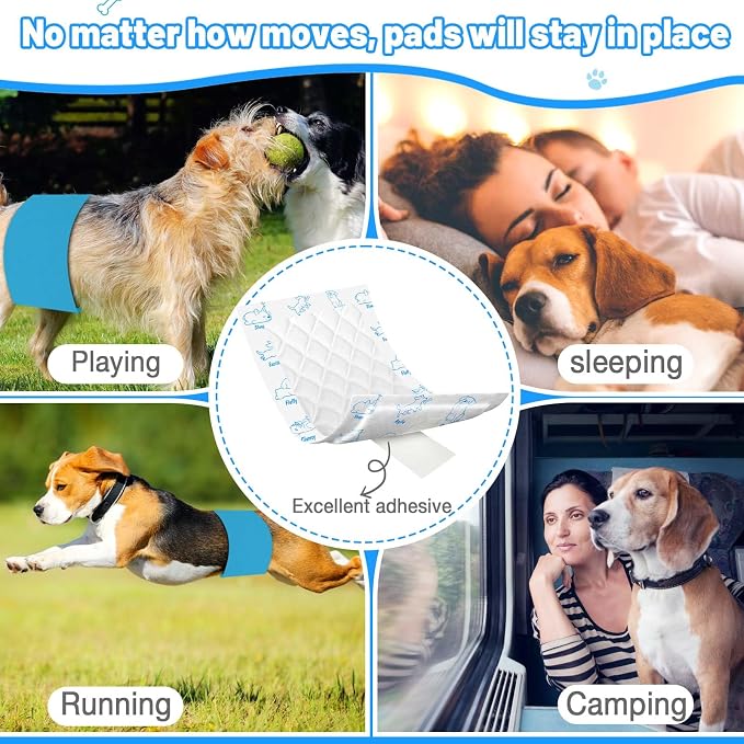 Dog Diaper Liners for Dog Diapers Male and Female 100ct Super Absorption Disposable Booster Pads for Most Reusable Pet Belly Bands, Washable Puppy Diaper Wraps